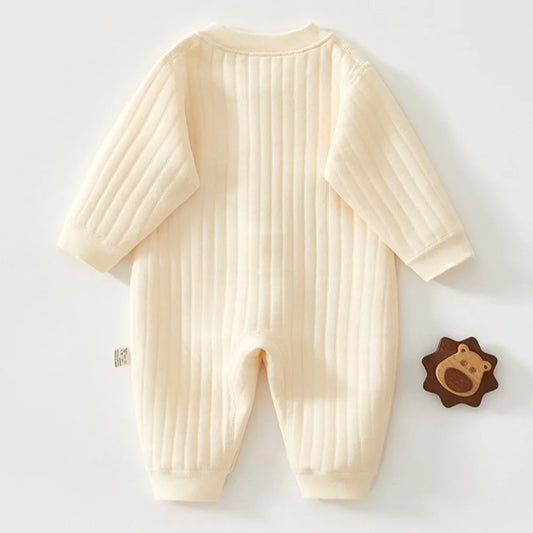 Warm Bear Hooded Baby Onesie – Thick Cotton Winter Jumpsuit for Boys & Girls (Newborn to Toddler) 🐻❄️