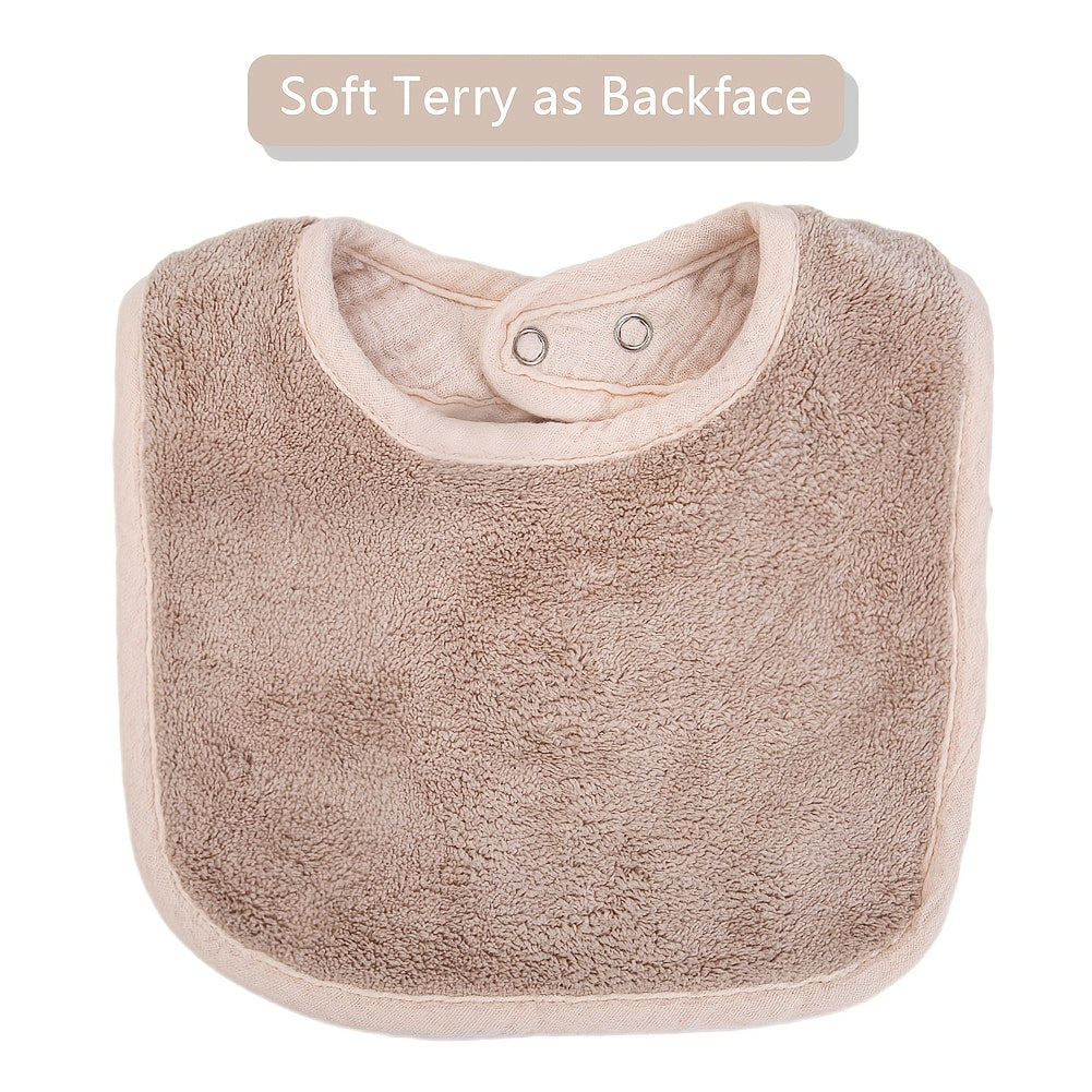 2-Piece Bear Baby Bib Set – Adjustable Snap & Absorbent Feeding Bibs for Boys & Girls 🐻🍼