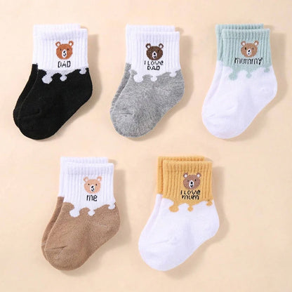 5 Pairs Baby Socks – Soft, Stretchable Low-Cut Ankle Socks for Newborns, Infants & Toddlers
