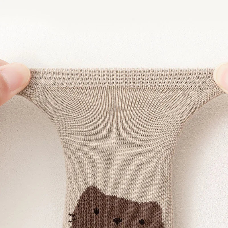 6-Pair Kids Non-Slip Socks – Cute Cartoon Fox & Bear Floor Socks for Boys & Girls 🧦🐻🦊