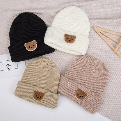 Cute Bear Knitted Baby Hat – Warm Fall & Winter Beanie for Boys & Girls 🐻❄️🧶