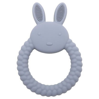 Cartoon Rabbit Baby Teether – BPA-Free Silicone Teething Toy for Newborns & Infants 🐰💧