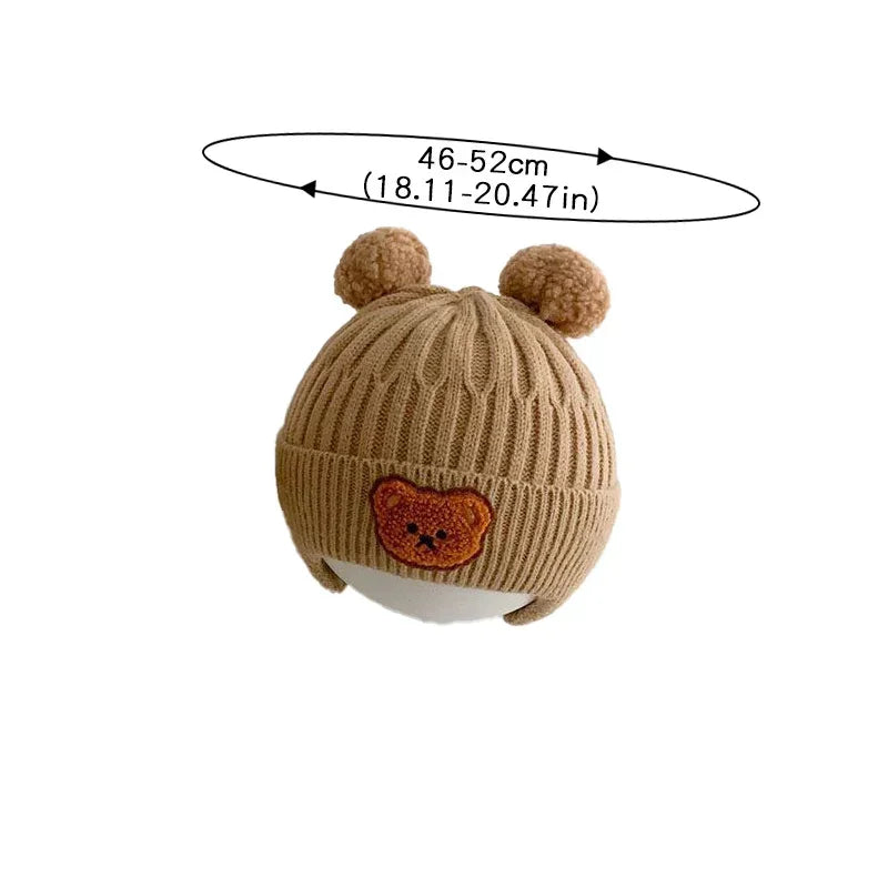 Cute Bear Ear Knitted Baby Hat – Warm Winter Wool Beanie with Ear Protection 🐻❄️🧶