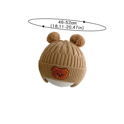 Cute Bear Ear Knitted Baby Hat – Warm Winter Wool Beanie with Ear Protection 🐻❄️🧶