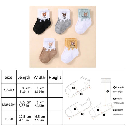 5 Pairs Baby Socks – Soft, Stretchable Low-Cut Ankle Socks for Newborns, Infants & Toddlers