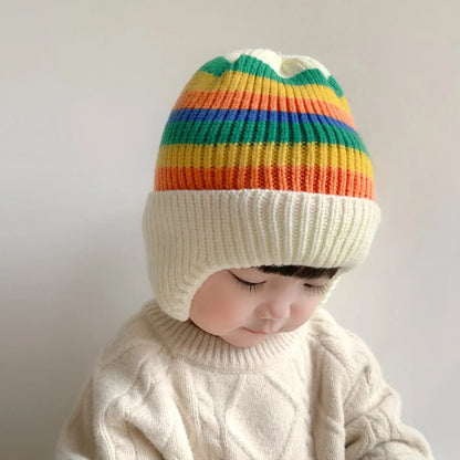 Cute Bear Ear Knitted Baby Hat – Warm Winter Wool Beanie with Ear Protection 🐻❄️🧶