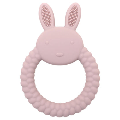 Cartoon Rabbit Baby Teether – BPA-Free Silicone Teething Toy for Newborns & Infants 🐰💧