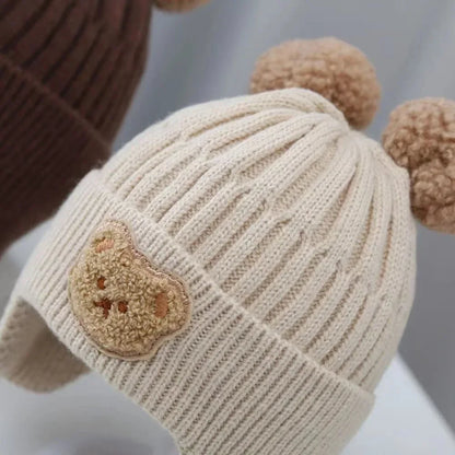 Cute Bear Ear Knitted Baby Hat – Warm Winter Wool Beanie with Ear Protection 🐻❄️🧶