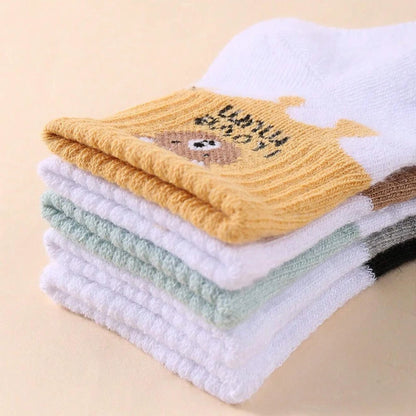 5 Pairs Baby Socks – Soft, Stretchable Low-Cut Ankle Socks for Newborns, Infants & Toddlers