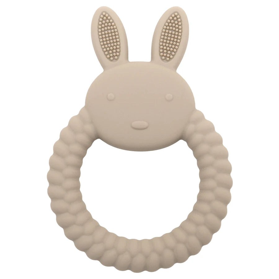Cartoon Rabbit Baby Teether – BPA-Free Silicone Teething Toy for Newborns & Infants 🐰💧
