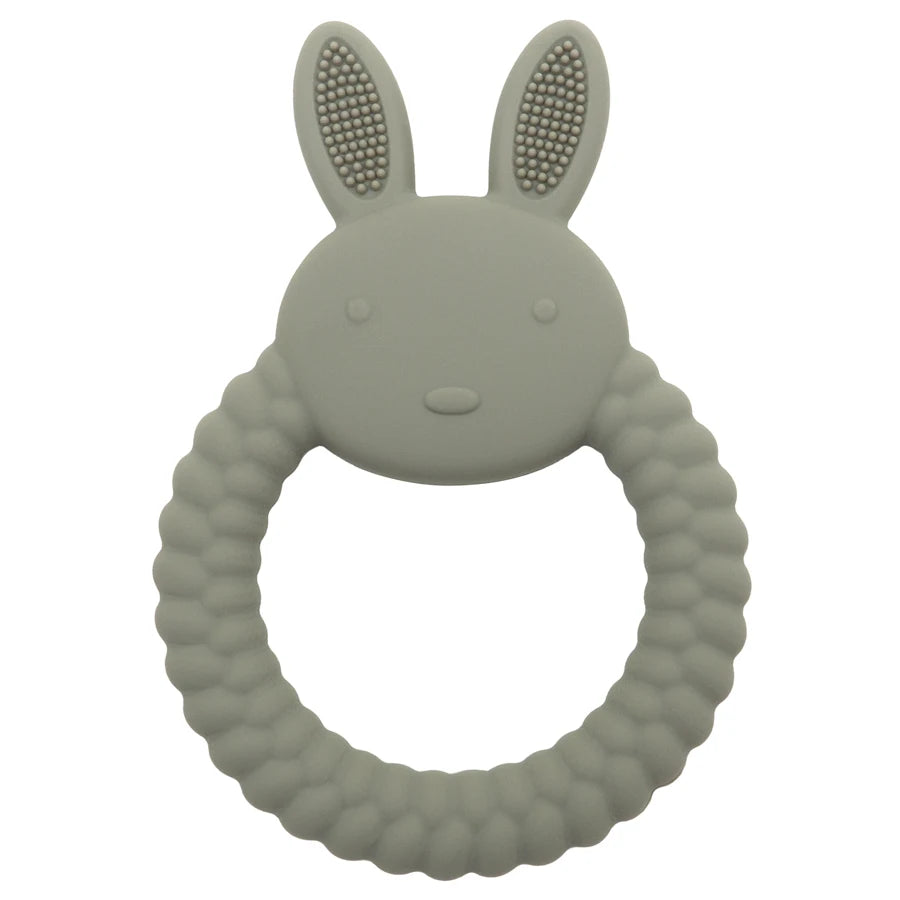 Cartoon Rabbit Baby Teether – BPA-Free Silicone Teething Toy for Newborns & Infants 🐰💧