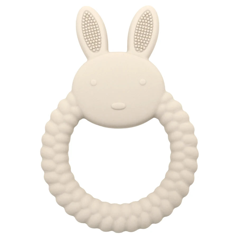 Cartoon Rabbit Baby Teether – BPA-Free Silicone Teething Toy for Newborns & Infants 🐰💧