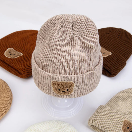 Cute Bear Knitted Baby Hat – Warm Fall & Winter Beanie for Boys & Girls 🐻❄️🧶