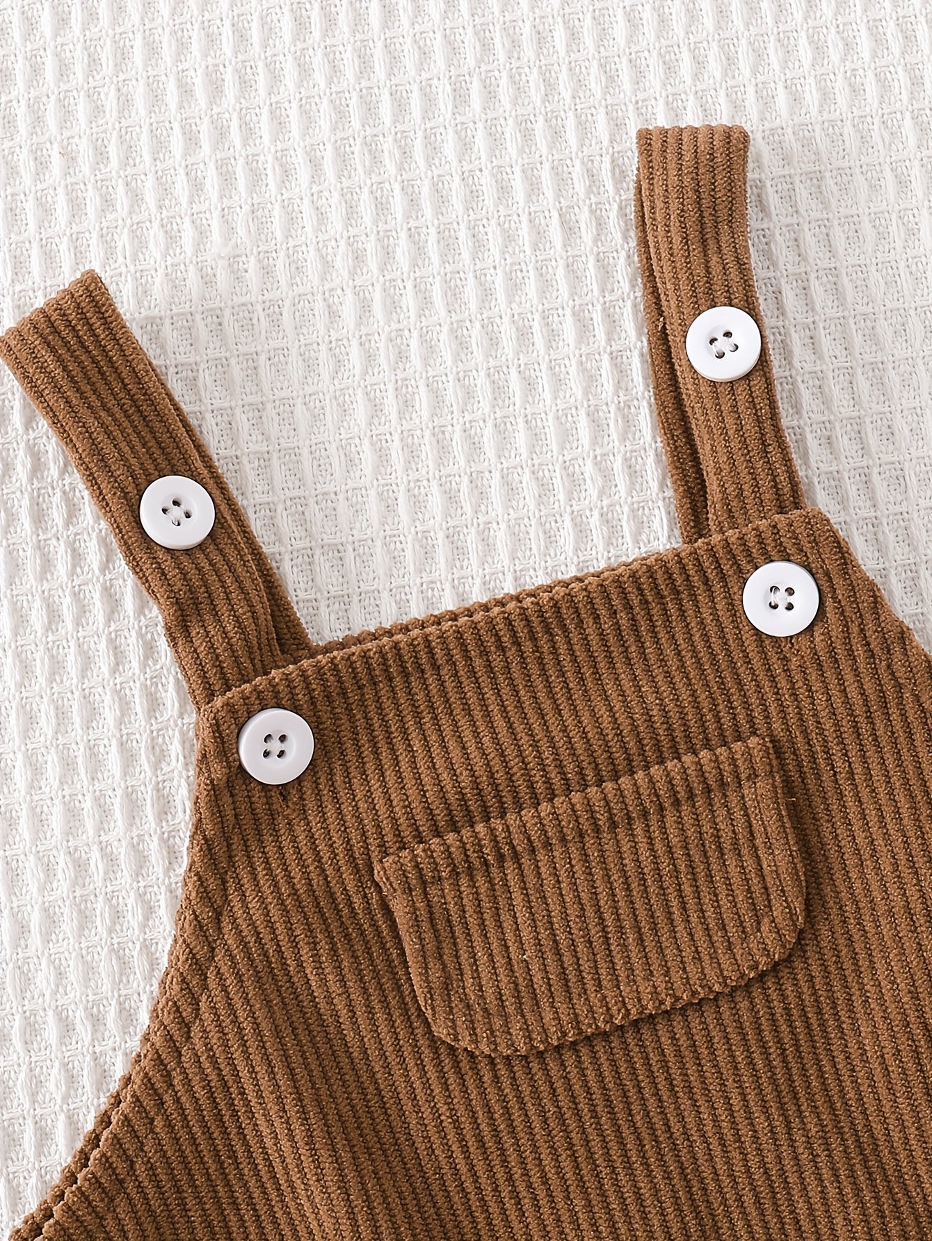 2-Piece Fall Baby Boy Outfit – Striped Top & Corduroy Suspender Romper with Bear Patch 🐻🍂